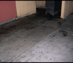 Greasy floor before pressure washing Greasy floor before pressure washing