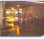 Barclay Towers parking garage pressure washed by Wash On Wheels
